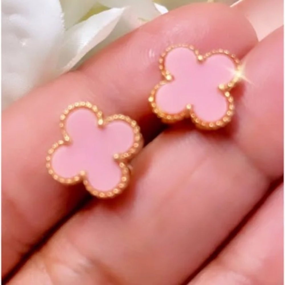 Pink Clover earrings